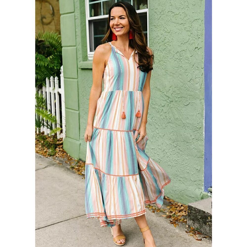 Matilda Jane Boho tassel halter sleeveless dress size S BIN J